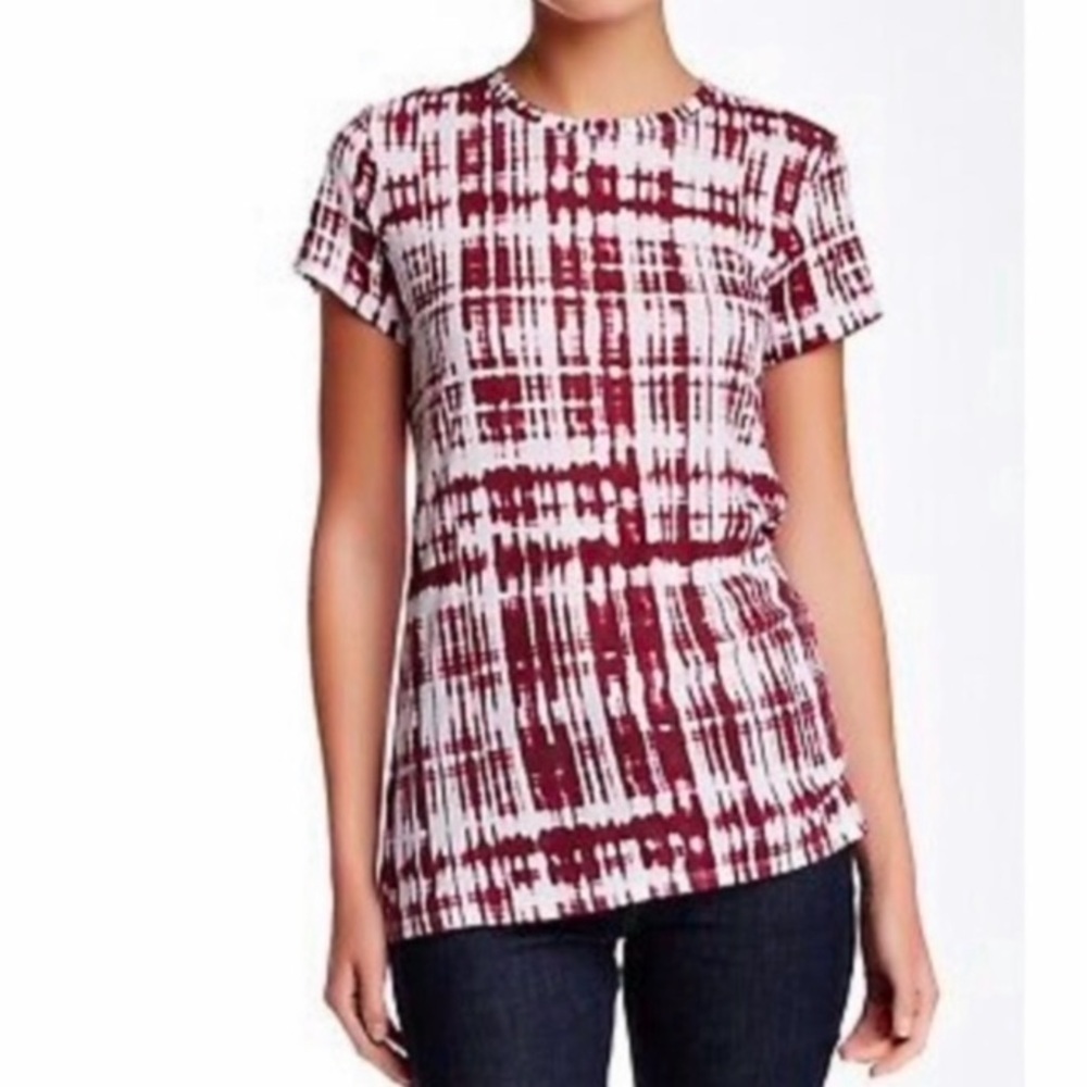 Vince Grid Ikat Print Tee